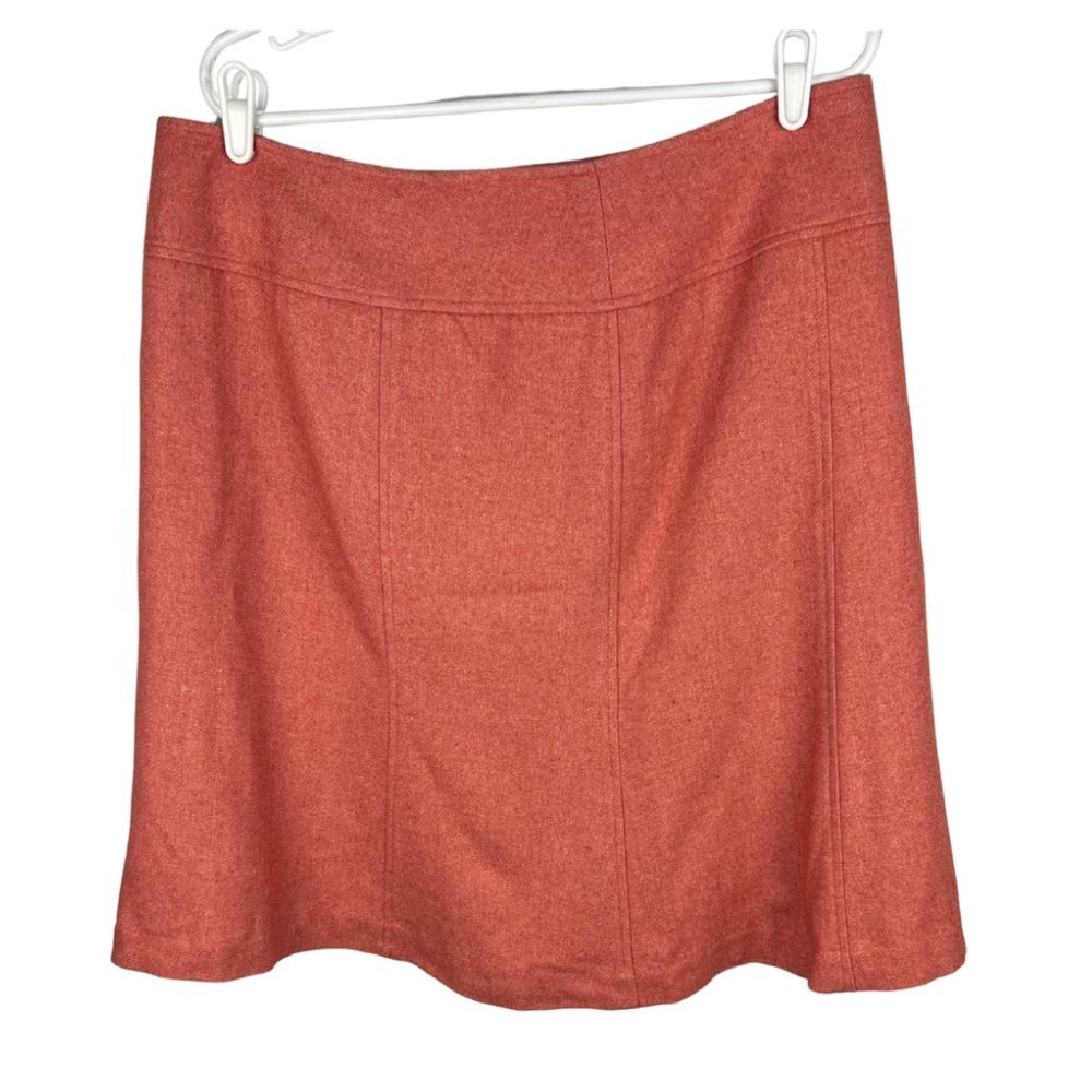 Talbots Wool Blend Side Zip Skirt Size 16 Light Red Flowy Holidays Winter Knee
